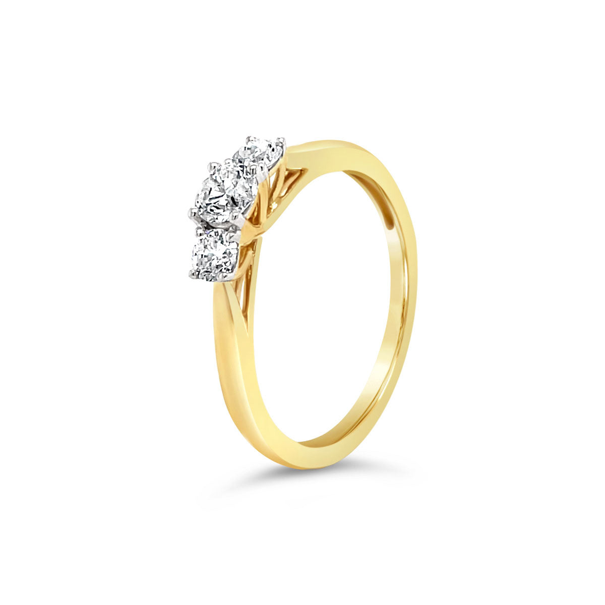9k Yellow Gold Trilogy 3 Stone 0.50ct Diamond Ring