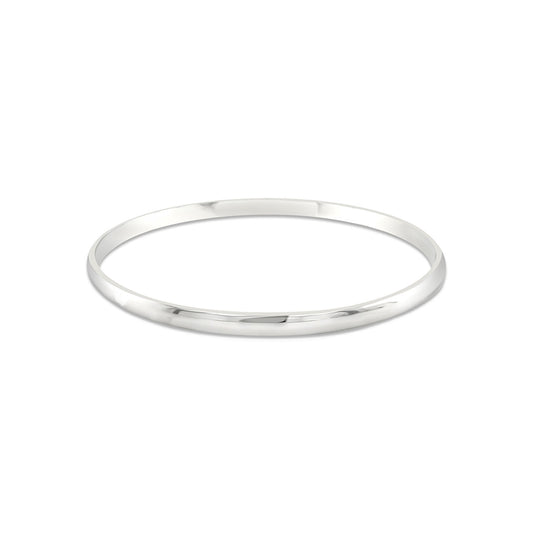 Sterling Silver Half Round 7 1/2" Golf Style Bangle