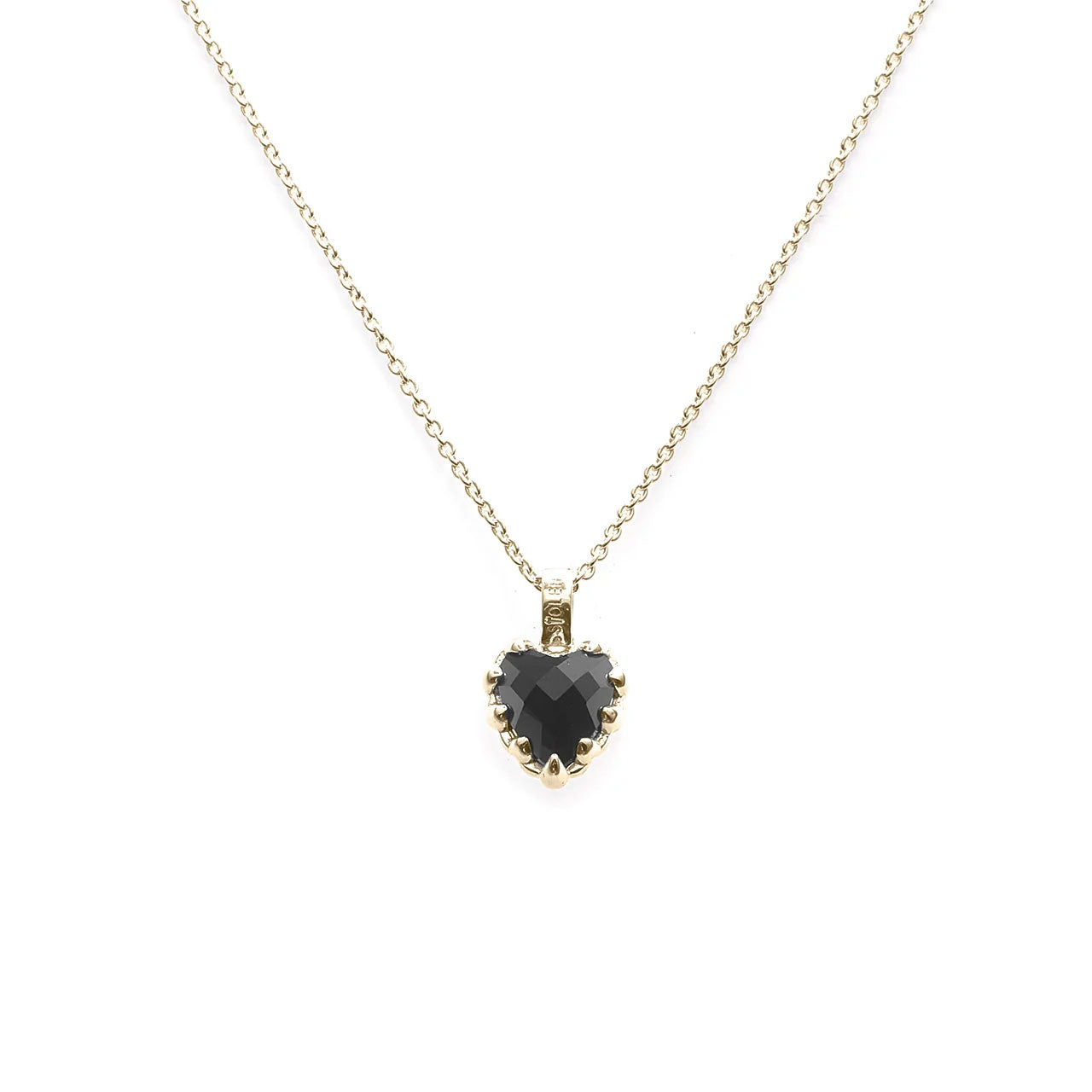 Mini Love Claw Necklace Onyx Gold Plated