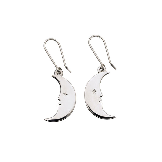 Sterling Silver Moon Hook Earrings