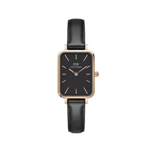 Quadro Pressed Sheffield - Black, Rose Gold & Green Watch