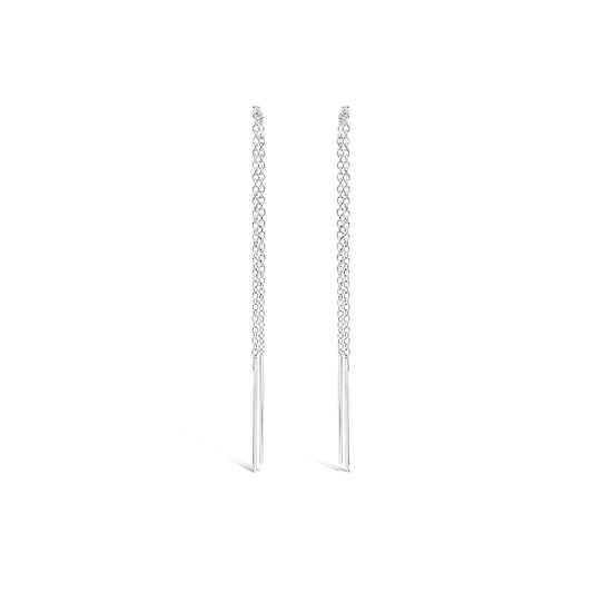 Sterling Silver Long Full Length Thread Earrings
