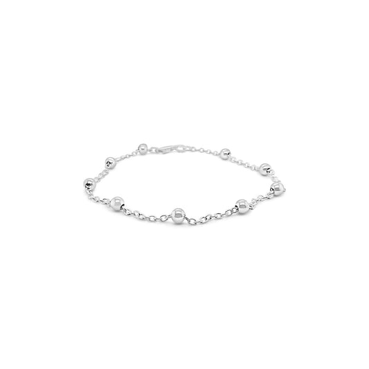 Sterling Silver 3.0mm Cable and Ball Chain Bracelet