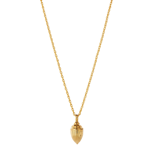 Raya Ridged Pod Necklace - Gold Plated