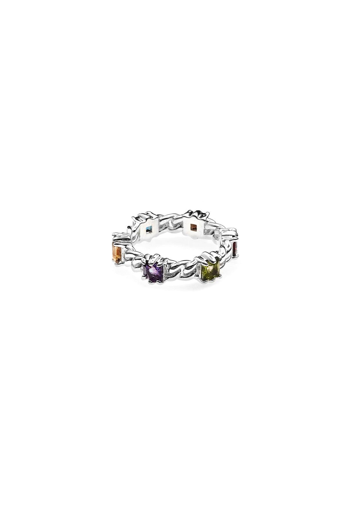 Multi Stone Chain Ring - Jamies Jewellers