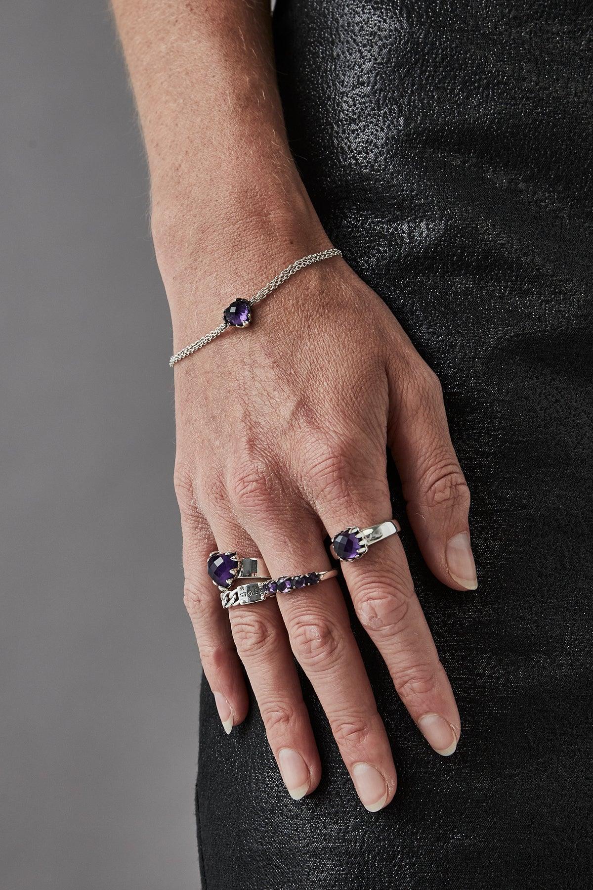 Love Claw Bracelet - Dark Amethyst