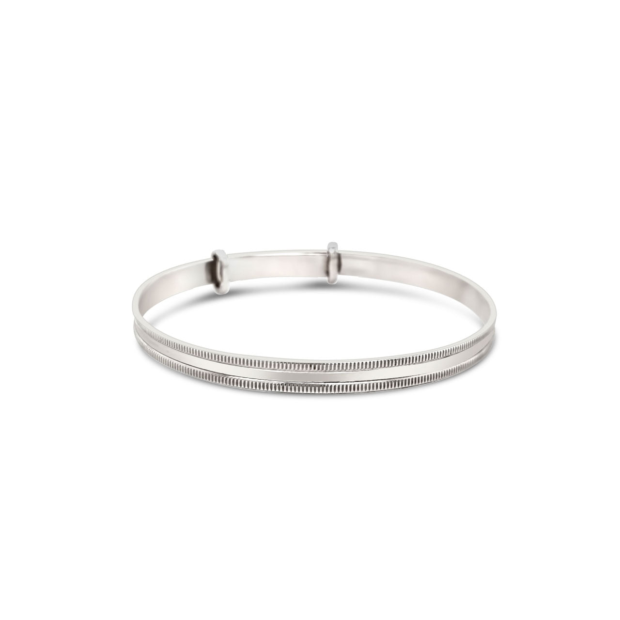 Sterling Silver Childrens Roped Edged Expander Bangle