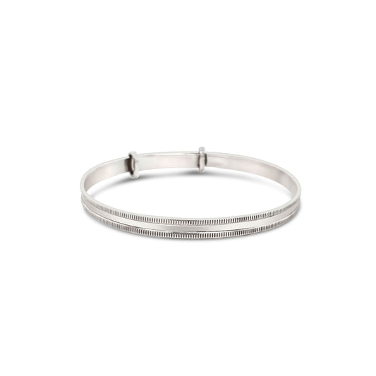 Sterling Silver Childrens Roped Edged Expander Bangle