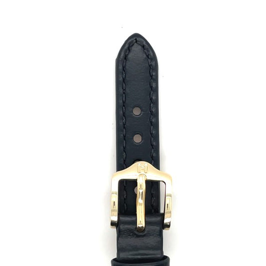 Corse - 12mm Black Leather Medium Watch Strap