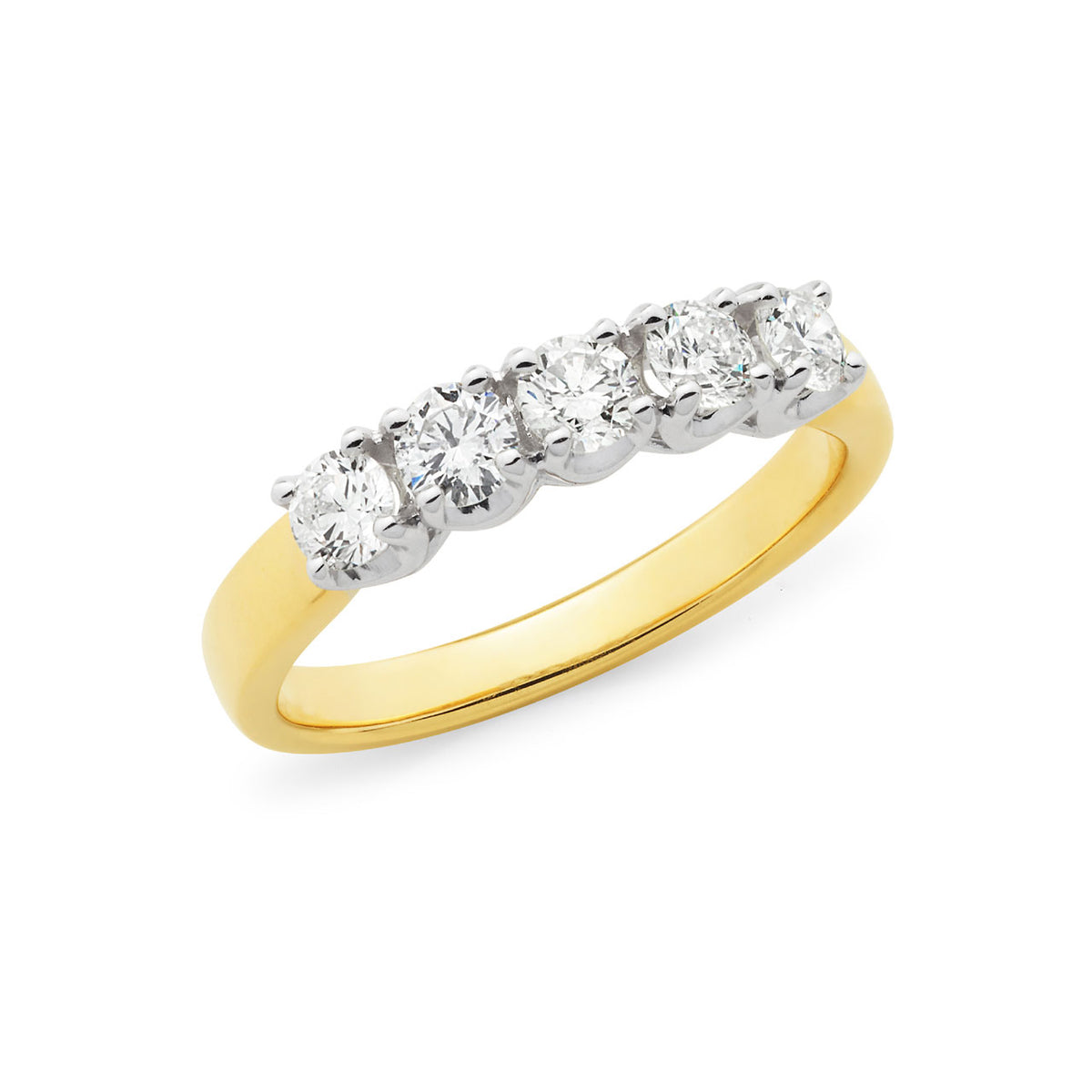 9k Yellow & White Gold Lab Grown Diamond Ring - Size O