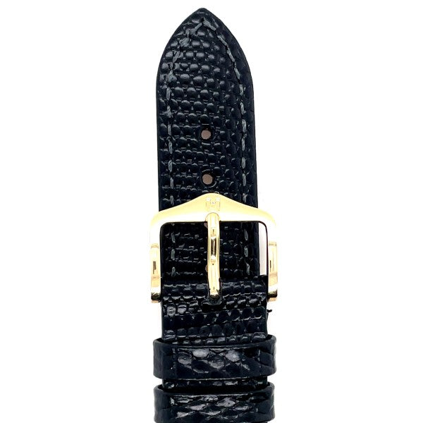 Rainbow - 18mm Black Long Medium Leather Watch Strap