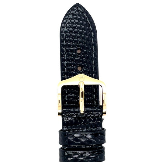Rainbow - 18mm Black Long Medium Leather Watch Strap