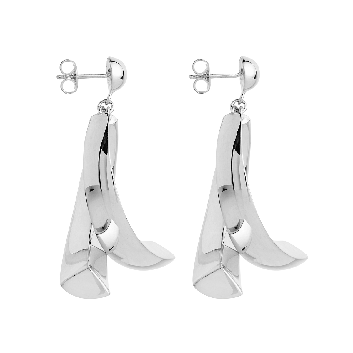 Silver Frond Stud Earring