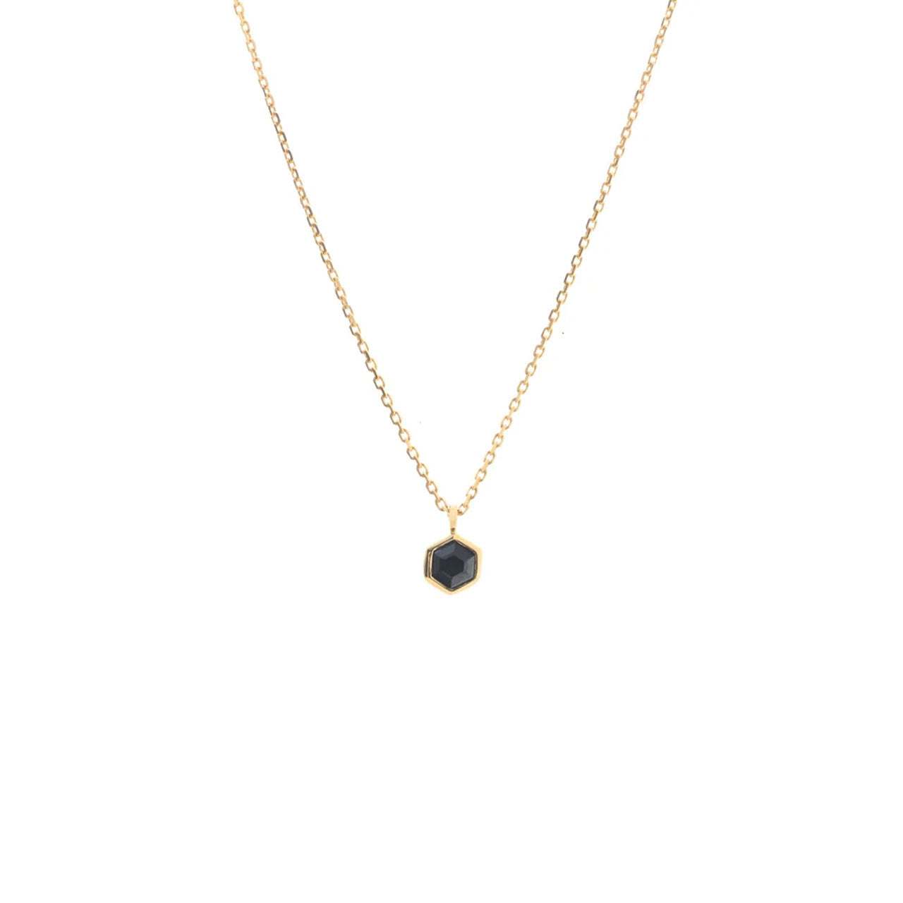 Mini Harmony Necklace Black Spinel + Gold