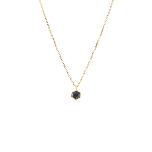 Mini Harmony Necklace Black Spinel + Gold
