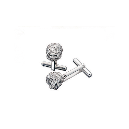 Sterling Silver Rope-Ball Cufflinks