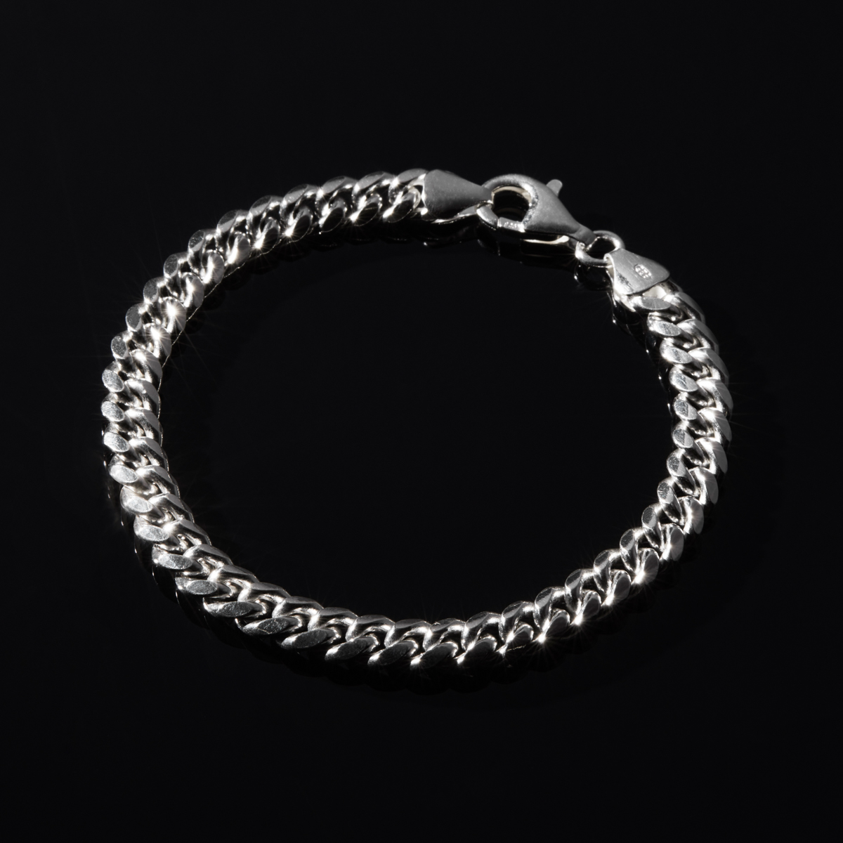 Cuban Men's Silver Chain Bracelet 21cm