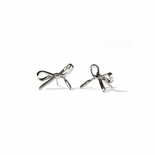 Sterling Silver Medium Bow Stud Earrings