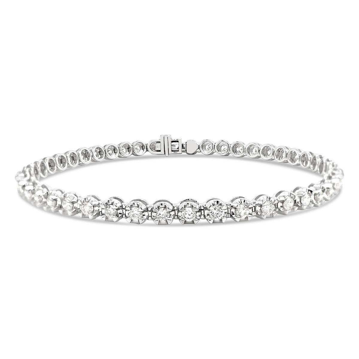 9k White Gold 2.00ct Diamond Tennis Bracelet