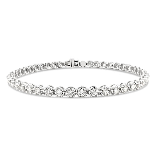 9k White Gold 2.00ct Diamond Tennis Bracelet