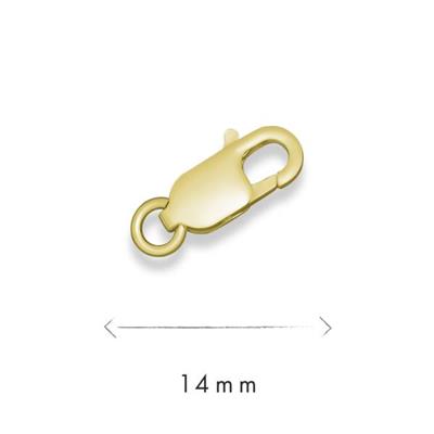 Sterling Silver Gold Plated 14mm Lobster Clasp