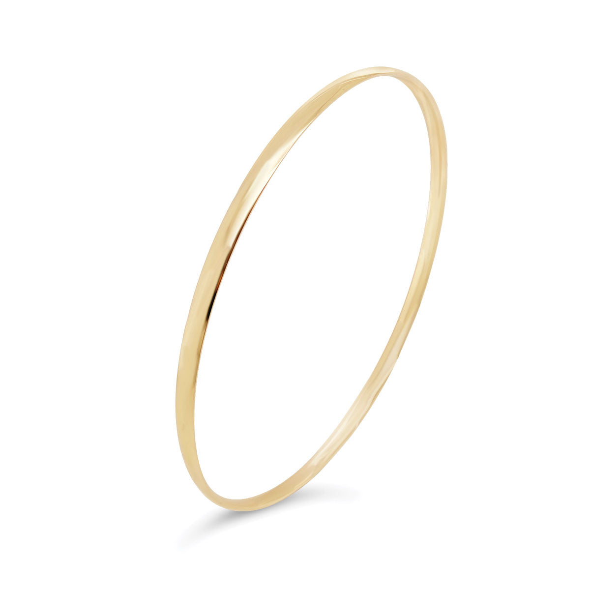 9k Yellow Gold NZ Made Sharp Oval Flat Bangle