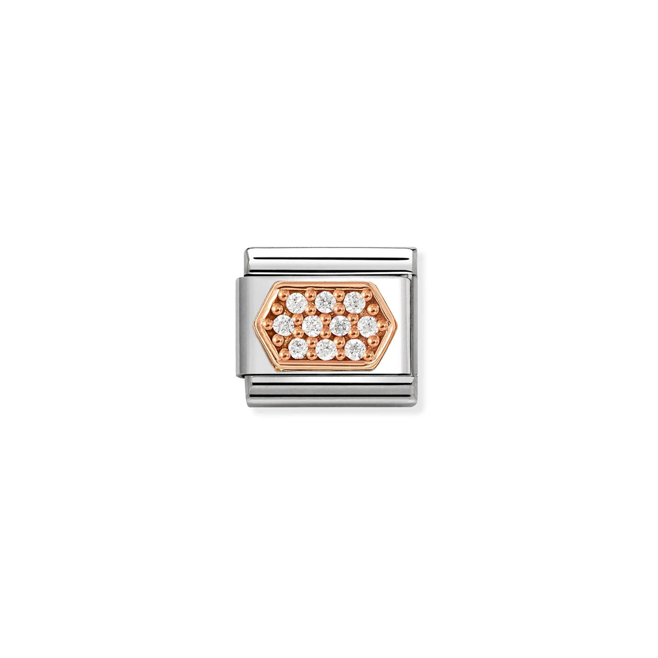Composable Classic Link 430312/03 White Cz Hexagon In 9K Rose Gold