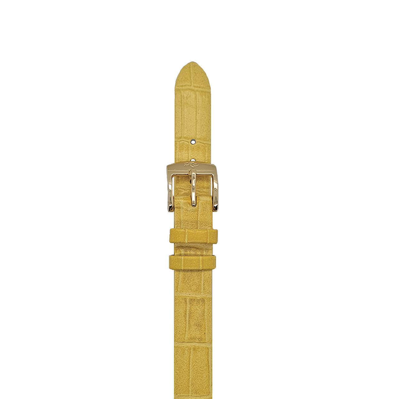 12mm Yellow Alligator Grain Leather Watch Strap