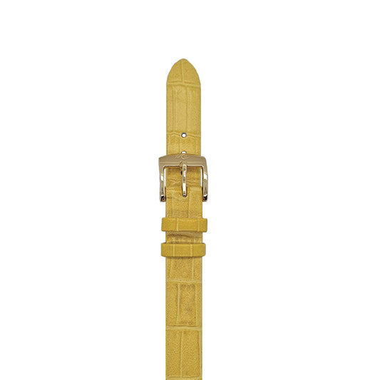 12mm Yellow Alligator Grain Leather Watch Strap