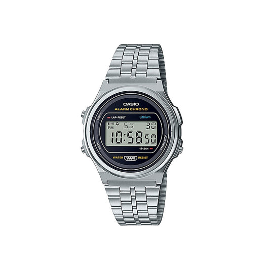 Casio Vintage Digital Round Silver Watch - A171WE-1A