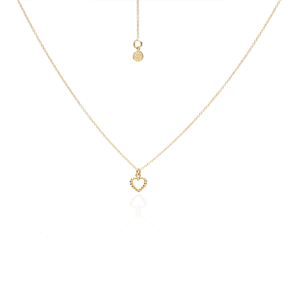Superfine / Mini Cutout Heart Necklace / Gold