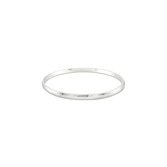 Sterling Silver Half Round 5 1/2" Golf Style Bangle