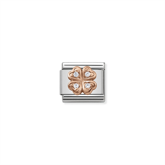 Composable Classic Link 430302/04 Rose Gold Clover with White Stones