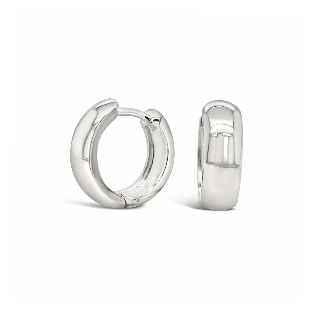 Sterling Silver 16mm Rounded Plain Huggies