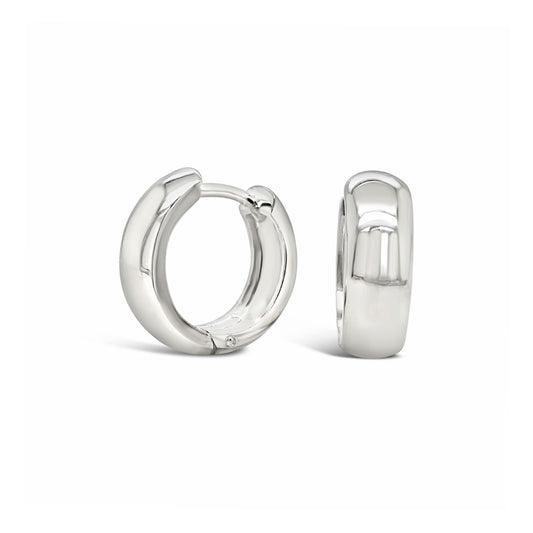 Sterling Silver 16mm Rounded Plain Huggies