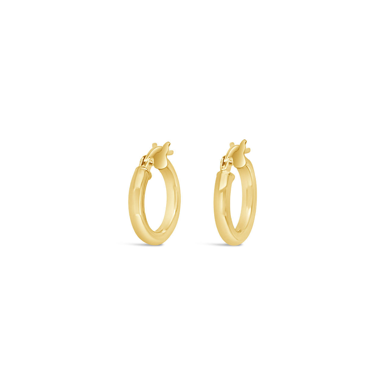 9k Yellow Gold Small 10x2.5mm Round Hollow Hoop Earrings