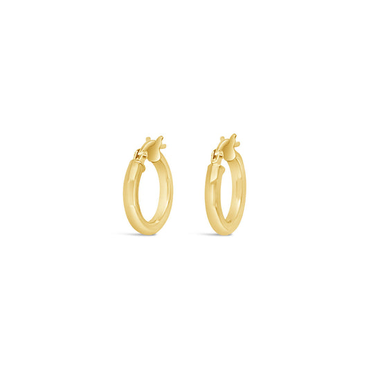 9k Yellow Gold Small 10x2.5mm Round Hollow Hoop Earrings