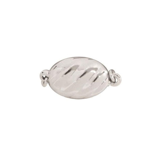 Sterling Silver Push-Button Ridged Clasp with Brass Base