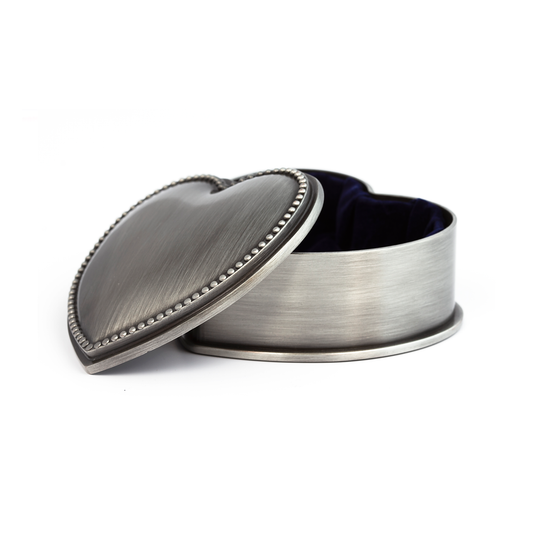Pewter Heart Shape Trinket Box