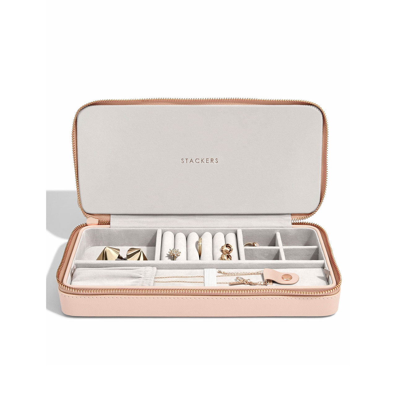 Blush Sleek Necklace Zipped Travel Jewellery Box