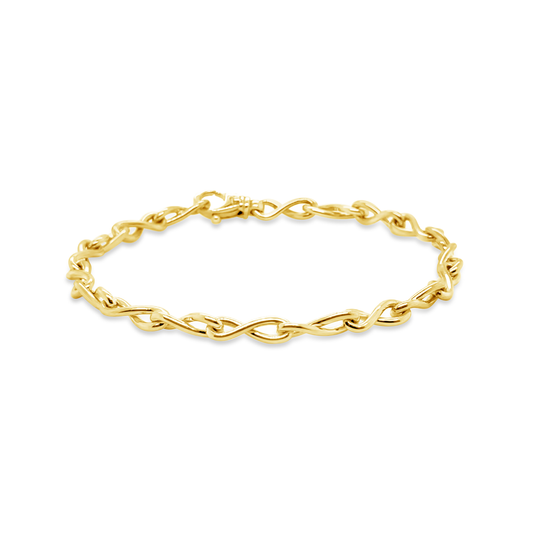 9k Yellow Gold Infinity Link 20cm Bracelet