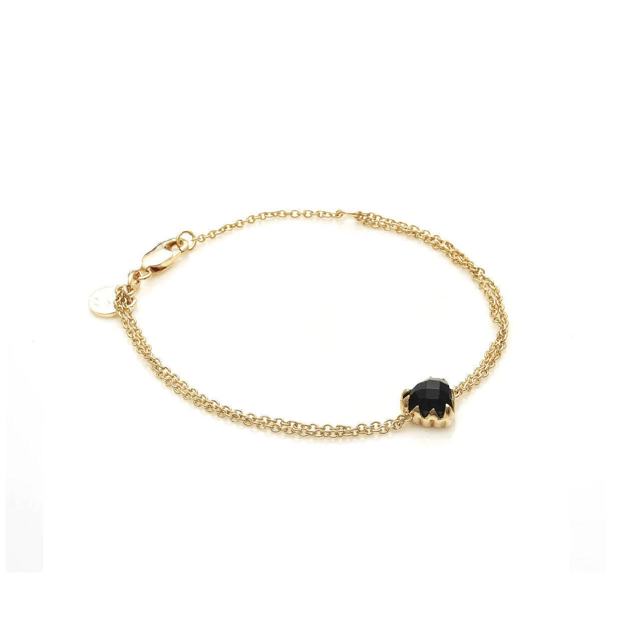Love Claw Bracelet Onyx - Gold Plated