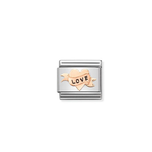 Composable Classic Link 430202/14 Heart Love In 9K Rose Gold