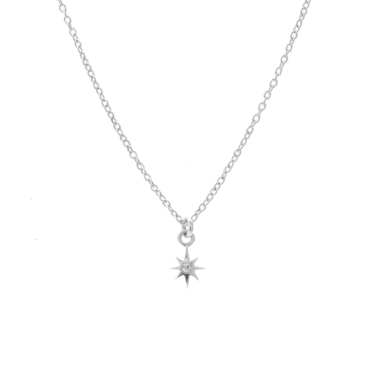 Superfine Star Necklace Gold + White Topaz