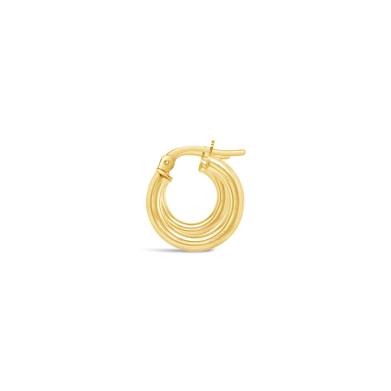 9k Yellow Gold Small 10x2.5mm Round Hollow Hoop Earrings