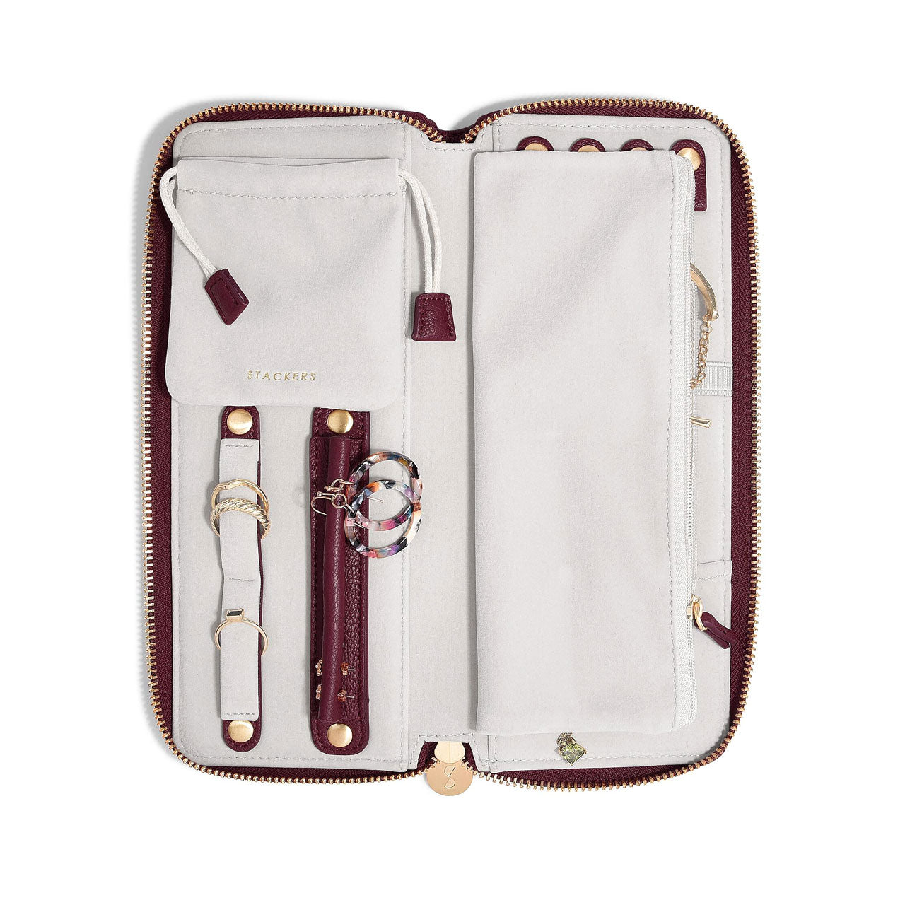 Burgundy Jewellery Roll