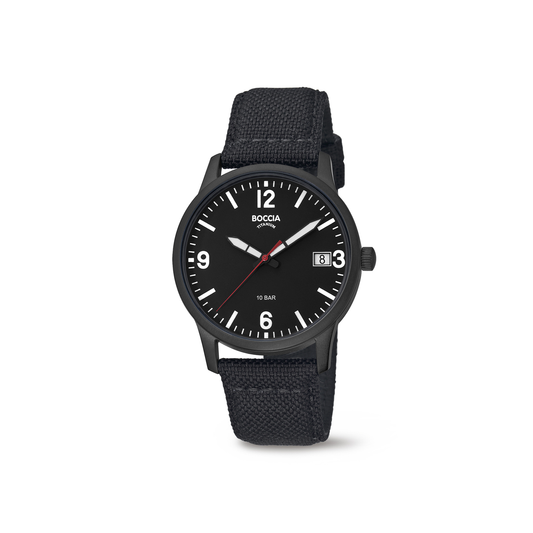 3650-04 - Mens Titanium Black Dress Watch