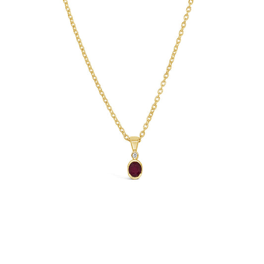 9k Yellow Gold Ruby & Diamond Pendant