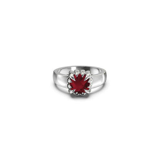 Baby Claw Ring Garnet - Size Q