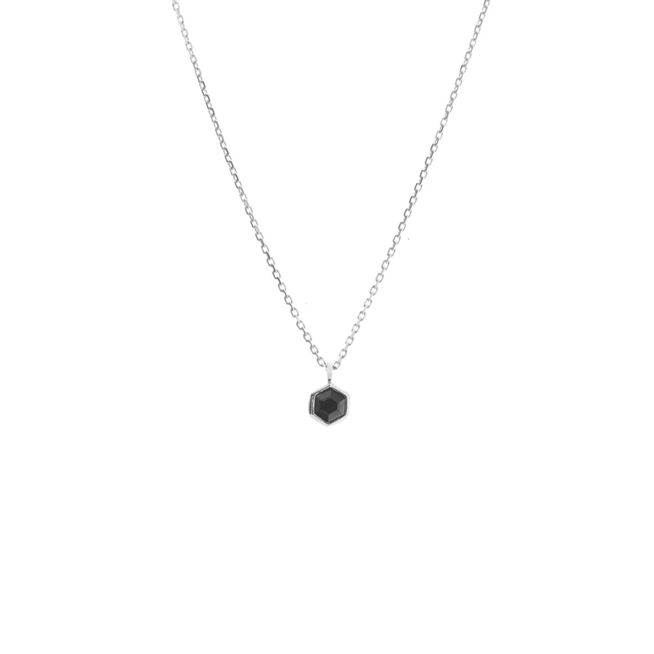 Mini Harmony Necklace Black Spinel + Silver